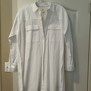 Maeve White Blouse Classic Oversized Top from Anthropologie